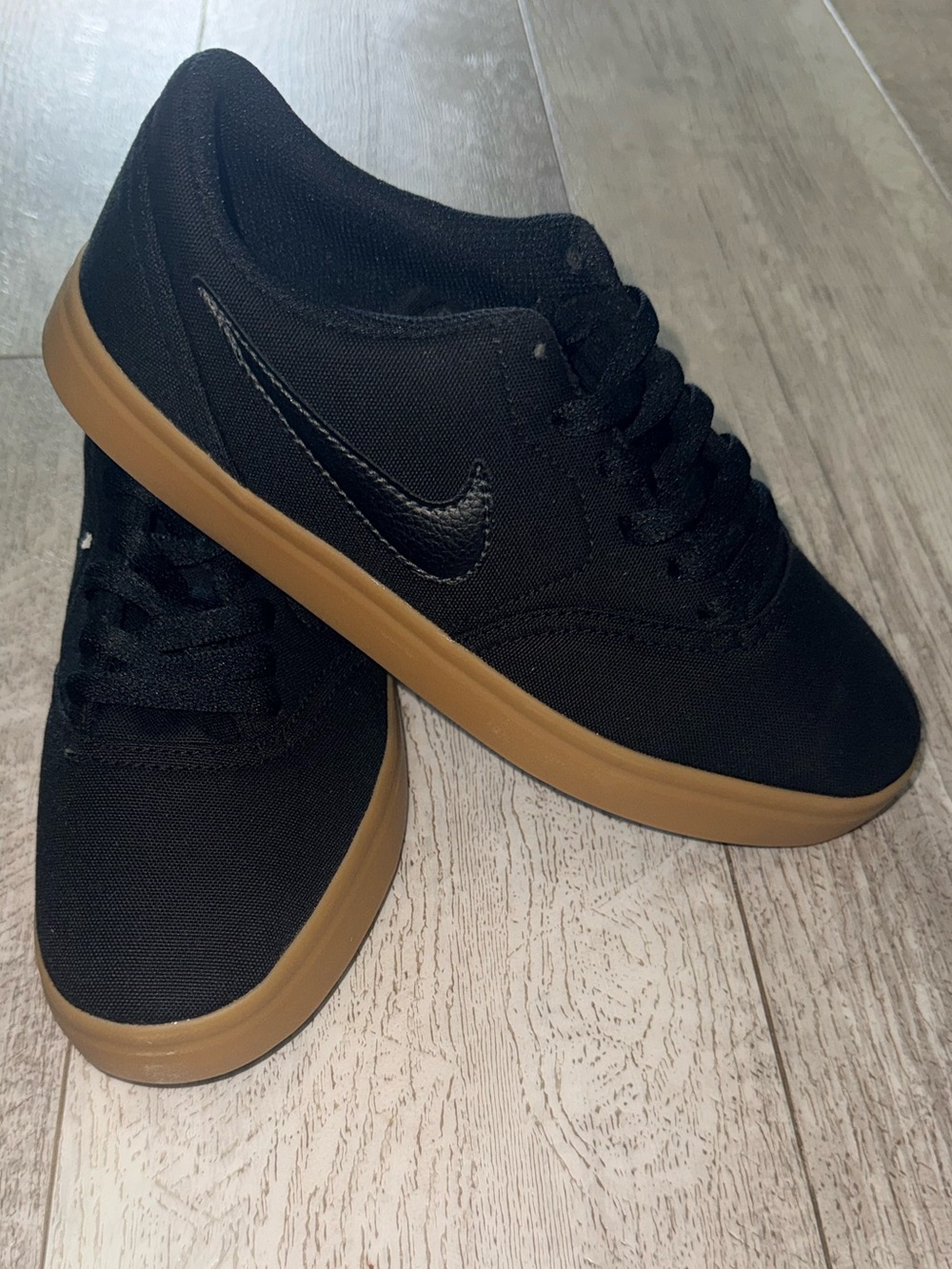 Nike SB Check Canvas (GS) Kids Shoes - Black/Gum Light Brown